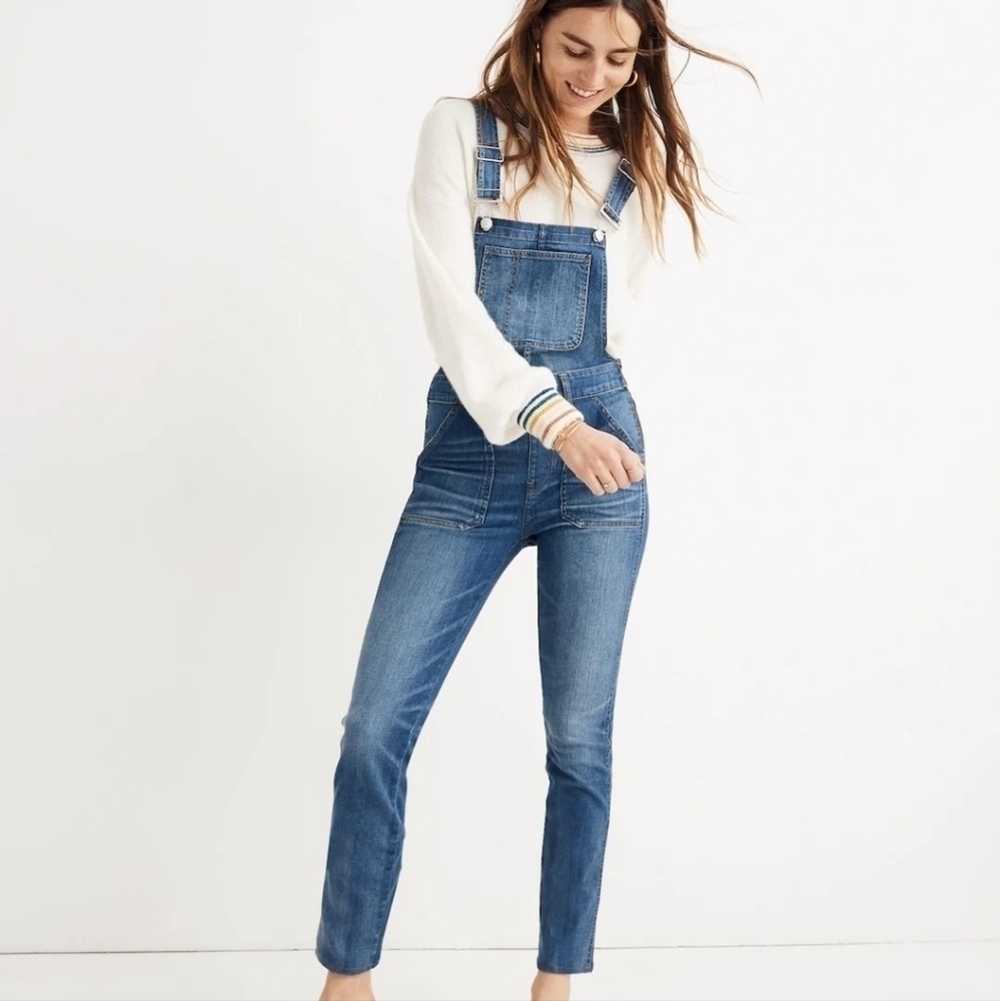 Madewell skinny fitted denim overalls